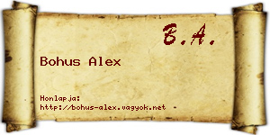 Bohus Alex névjegykártya
