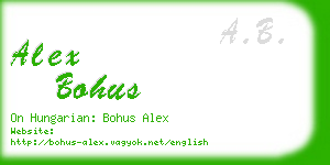 alex bohus business card